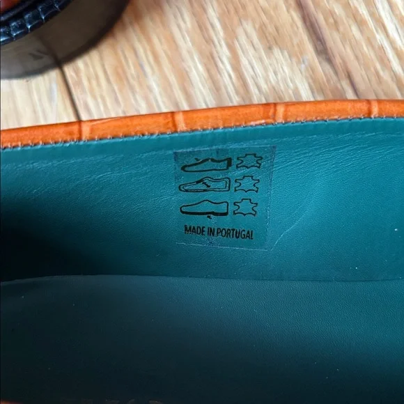 Men’s Vinny’s “Townee” leather crocodile brown loafers Sz 40 - Picture 8 of 12